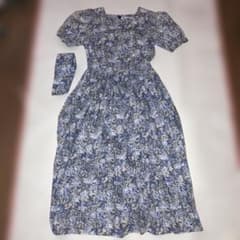 laura ashley 花柄ワンピース ブルー系のサムネイル