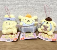 ポムポムプリン プリンのハッピールーティン マスコット タグ付き 全3