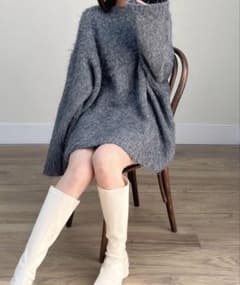 olu. オルドット ロングシャギーニット グレーのサムネイル