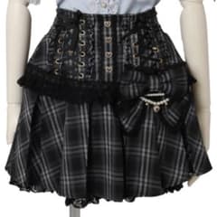 LIZLISA ワンサイドチェックスカパン スカート ブラックのサムネイル