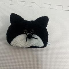 もじゃもじゃ猫ポーチ2 ハチワレ黒のサムネイル
