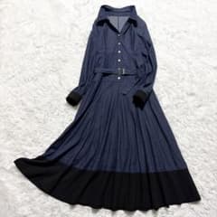 極美品✨グレースコンチネンタル ボリュームフレアシャツワンピース 金