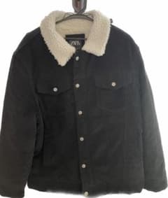 ZARA 内ボアジャケット　黒　コーデュロイ　XL