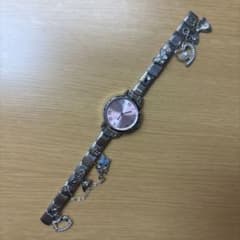 レディース クォーツ腕時計 チャーム付き ピンク文字盤のサムネイル