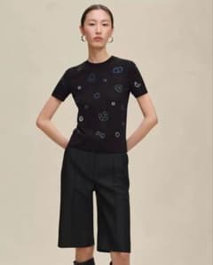 HERMÈS ショートスリーブニット 《キャンディ・リブリス》モチーフ半袖 
