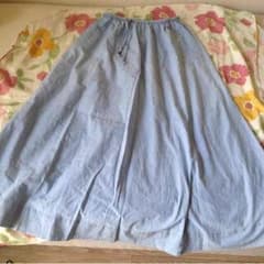 水色デニム生地のロンスカのサムネイル