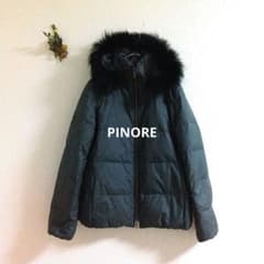 高級『PINORE』ピノーレ リアルファーフード付きショートダウンコート