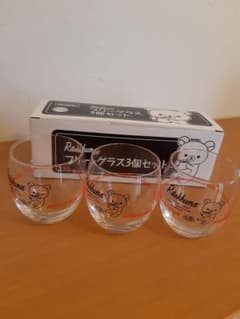 리락쿠마 프리 글라스 3 개 세트