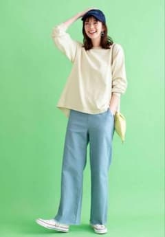 もちもちフリンジパンツ　ラムネ色のサムネイル
