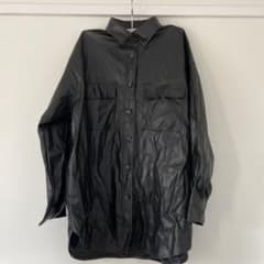 GU フェイクレザーダブルポケットシャツ レザージャケット レザーシャツ レザーのサムネイル