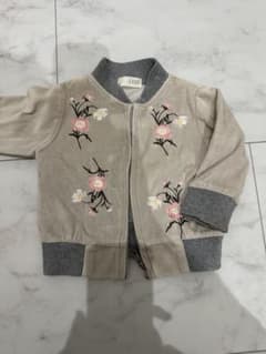 花柄刺繍 グレー スウェットアウターのサムネイル