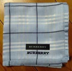 BURBERRY ハンカチ ライトブルー チェック柄 - メルカリ