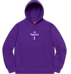 Supreme cross box logo パーカー　クロスボックスロゴ　紫Lのサムネイル