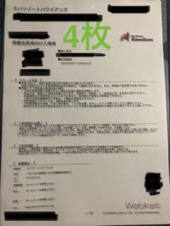 スパリゾートハワイアンズ入場券 4枚のサムネイル
