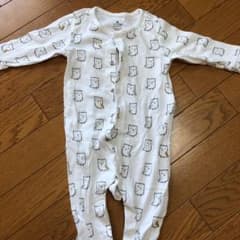 未着用*ふくろうロンパース*70*美品のサムネイル