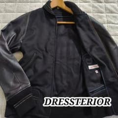 美品 ドレステリア カシミヤ100% ラムレザー 切替 スタジャン 44 美品 ドレステリア カシミヤ100% ラムレザー 切替 スタジャン 44