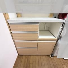 ニトリ カップボード シャロー 食器棚 木目 キッチンカウンター - メルカリ