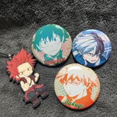 ヒロアカ】緑谷出久・爆豪勝己・轟焦凍・切島 鋭児郎 缶バッジセット