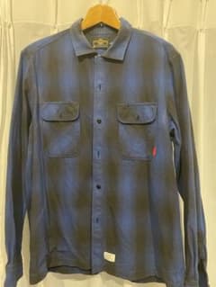 WTAPS 2008 チェックシャツ　青　ブルー　XL コットン　ウール　ネルのサムネイル