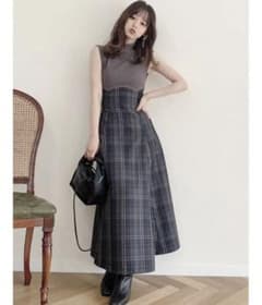 dazzlin チェックノースリーブコルセットワンピースのサムネイル