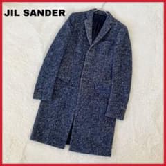 JIL SANDER モヘヤ混 ミックスツイード チェスターコート
