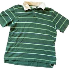 L.L.Bean エルエルビーン ポロシャツ M ボーダー グリーン 半袖のサムネイル