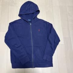 90s rallph lauren ジップパーカー　ネイビー　短丈のサムネイル
