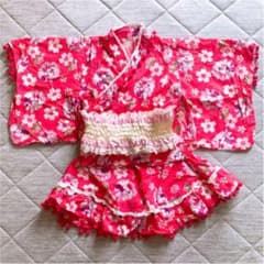 浴衣 甚平 女の子 ミニーちゃん ミニー ピンク 夏祭り 花火 100サイズのサムネイル