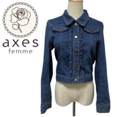 axes femme フリルデニムジャケット　Gジャン　ガーリー　Mサイズ　美品