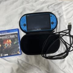 PS Vita 本体 PCH-2000 アクアブルー ケーブル・ケース・マイクラ
