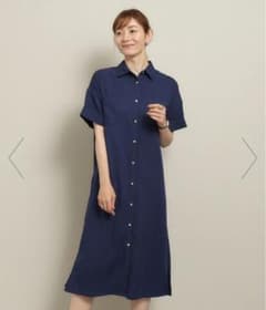 麻調前開きワンピースのサムネイル