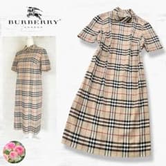 ポコ様専用 BURBERRY シルク リネン ロング ワンピース ノバチェック