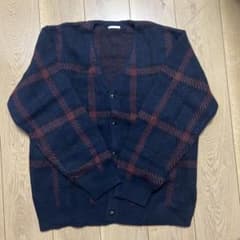 GU ネイビー レッドチェック カーディガンのサムネイル