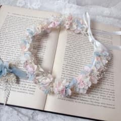 ベビー＆キッズ用花冠 white/pink×blueのサムネイル