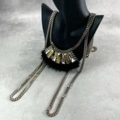 PIERRE BALMAIN 大ぶり カラーストーン ネックレス ビジュー 式典