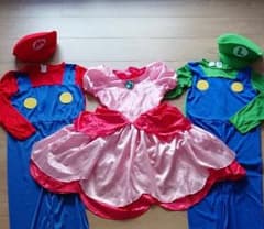 ピーチ姫 マリオ ルイージ  子供コスプレ ハロウィンのサムネイル