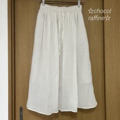 chocol raffineフレアロングホワイトスカート　コットン100美品のサムネイル