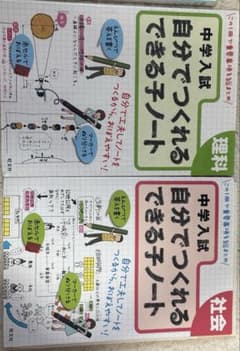 中学入試 自分でつくれるできる子ノート 理科 社会 2冊セットのサムネイル
