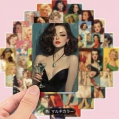 50枚 ストリート ヴィンテージピンアップガールステッカーのサムネイル