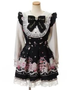新品 アフターヌーンティー柄 セットアップ ブラック リボン付き