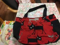 猫柄 布製チューリップバッグのサムネイル