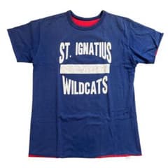 ８０ｓ Champion ダブルフェイスＴシャツ ネイビー×レッド XLのサムネイル