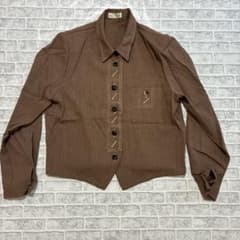 PASTEL HOUSE 長袖シャツジャケット　ブラウン　レトロ　vintageのサムネイル