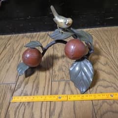 lavendura2様専用 鳥と柿 置物 銅製 - メルカリ