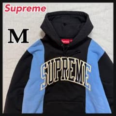 【コムドットゆうた着用】Supreme 19AW アーチロゴ パーカー M 黒青 コムドットゆうた着用】Supreme 19AW アーチロゴ パーカー M 黒青