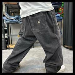 42×34 ROCA WEAR ロカウェア 極太バギー ブラックデニムパンツ - メルカリ