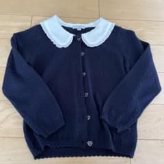 any fam 襟付きカーディガン紺　120のサムネイル