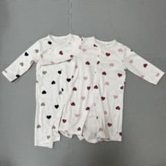 【RN♡様】ベビーロンパース 長袖 ハート柄 2枚セットのサムネイル