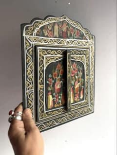 137 南フランス ニース 蚤の市購入 ヴィンテージ 絵付けが美しいミラー