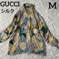 GUCCI グッチ シルク100% フラワープリント シャツ ブラウス 花柄 